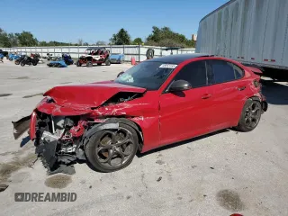 2019 Alfa Romeo Giulia Ti Sport with VIN ZARFAMBN6K7612307, listed as a Copart auction lot 48653165 with Not provided miles and Non repairable. Bid and sale history available at DreamBid. Image 1.