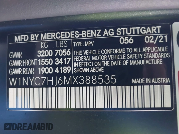 2021 Mercedes-Benz G 63 AMG z VIN W1NYC7HJ6MX388535, wystawiony jako IAAI lot #41963629 z przebiegiem 48 220 mil mil oraz . Historia ofert i sprzedaży dostępna na DreamBid. Obrazek 9.