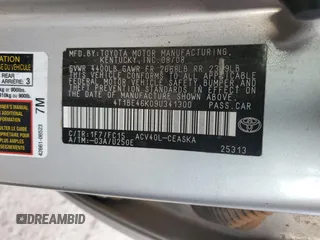 2009 Toyota Camry with VIN 4T1BE46K09U341300, listed as a Copart auction lot 50269455 with 205,060 mi miles and Clean Title. Bid and sale history available at carsss.com. Image 12.