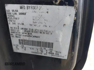 2004 Ford F-150 XL with VIN 1FTRF14W54NC69601, listed as a IAAI auction lot 41930211 with 144,249 mi miles and . Bid and sale history available at DreamBid. Image 9.