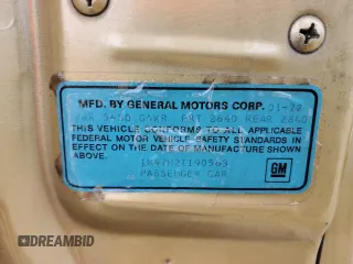 1972 Chevrolet Impala z VIN 1M47H2T190563, wystawiony jako Copart lot #46505275 z przebiegiem 95 137 mil mil oraz Czysty tytuł • Clean title. Historia ofert i sprzedaży dostępna na DreamBid. Obrazek 12.