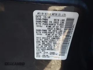2010 Infiniti FX with VIN JN8AS1MW9AM853823, listed as a IAAI auction lot 41082325 with 137,096 mi miles. Bid and sale history available at carsss.com. Image 9.