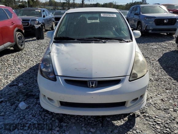 2007 Honda Fit Sport with VIN JHMGD37637S048913, listed as a Copart auction lot 50009635 with 290,131 mi miles and Clean Title. Bid and sale history available at carsss.com. Image 5.