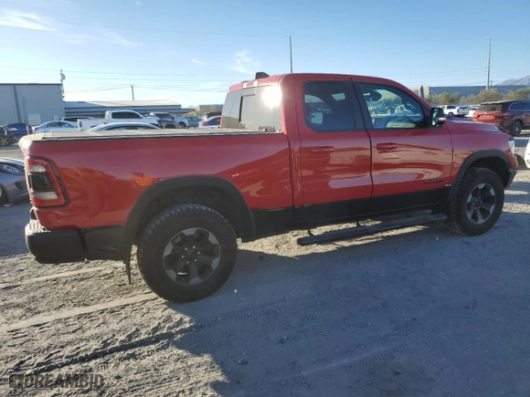 2019 Ram 1500 Rebel with VIN 1C6SRFET2KN629275, listed as a Copart auction lot 45167015 with 74,691 mi miles and Salvage Title. Bid and sale history available at carsss.com. Image 3.
