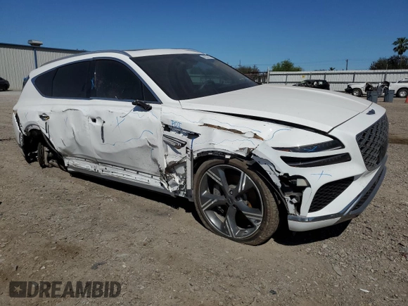 2025 Genesis GV80 Prestige with VIN KMUHEESC5SU221448, listed as a Copart auction lot 48557875 with 10,971 mi miles and Salvage Title. Bid and sale history available at DreamBid. Image 4.