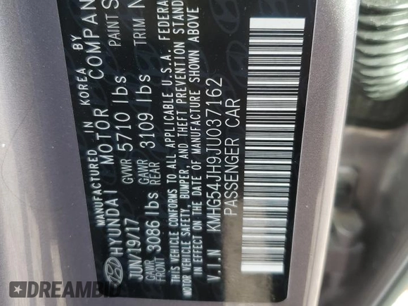 2018 Genesis G90 5.0L Ultimate with VIN KMHG54JH9JU037162, listed as a Copart auction lot 46157295 with 81,409 mi miles and Salvage Title. Bid and sale history available at carsss.com. Image 12.
