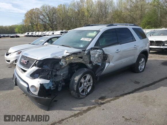 2011 GMC Acadia SL with VIN 1GKKRNED8BJ396283, listed as a Copart auction lot 53971105 with 293,451 mi miles and Salvage Title. Bid and sale history available at carsss.com. Image 1.