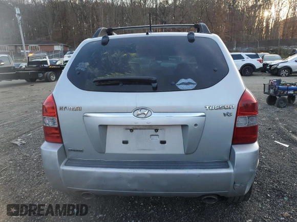 2007 Hyundai Tucson SE with VIN KM8JN12D17U587870, listed as a Copart auction lot 80851704 with 185,437 mi miles and Salvage Title. Bid and sale history available at carsss.com. Image 6.