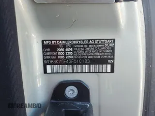 2003 Mercedes-Benz SL 500 z VIN WDBSK75F43F010183, wystawiony jako Copart lot #55220355 z przebiegiem 74 967 mil mil oraz Szkoda całkowita • Salvage title. Historia ofert i sprzedaży dostępna na DreamBid. Obrazek 12.