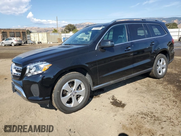 2017 Mercedes-Benz GLS 450 with VIN 4JGDF6EE9HA870581, listed as a Copart auction lot 72291504 with 92,036 mi miles and Salvage Title. Bid and sale history available at DreamBid. Image 1.