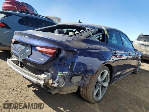 2021 Audi A5 Sportback S line Premium Plus with VIN WAUFACF5XMA004324, listed as a Copart auction lot 44579834 with 26,313 mi miles and . Bid and sale history available at DreamBid. Image 3.