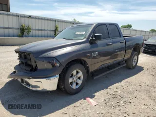 2018 Ram 1500 Express with VIN 1C6RR6FT5JS201696, listed as a Copart auction lot 56705665 with 124,833 mi miles and Salvage title. Bid and sale history available at DreamBid. Image 1.