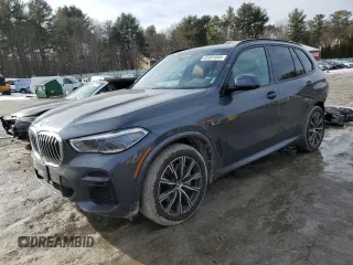 2022 BMW X5 xDrive45e with VIN 5UXTA6C0XN9M02912, listed as a Copart auction lot 45491845 with 14,586 mi miles and Salvage Title. Bid and sale history available at carsss.com. Image 1.
