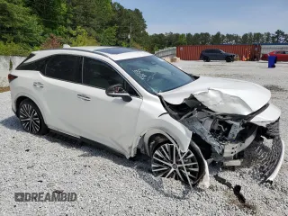 2023 Lexus RX 350 with VIN JTJCHMAA9P2005987, listed as a Copart auction lot 57335515 with 27,538 mi miles and Salvage title. Bid and sale history available at DreamBid. Image 4.