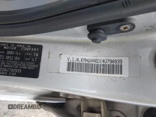 2004 Hyundai Elantra GLS z VIN KMHDN46D14U790939, wystawiony jako IAAI lot #42194909 z przebiegiem 108 180 mil mil oraz . Historia ofert i sprzedaży dostępna na DreamBid. Obrazek 9.