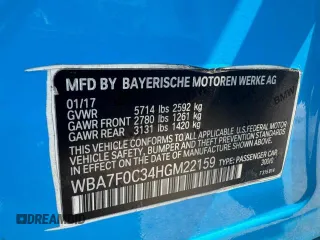 2017 BMW 7 Series 750i z VIN WBA7F0C34HGM22159, wystawiony jako Copart lot #59288865 z przebiegiem 79 952 mil mil oraz Szkoda całkowita • Salvage title. Historia ofert i sprzedaży dostępna na DreamBid. Obrazek 15.