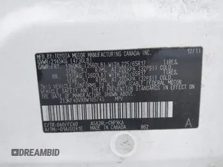 2011 Toyota RAV4 with VIN 2T3KF4DVXBW105745, listed as a IAAI auction lot 42092572 with 217,304 mi miles and . Bid and sale history available at carsss.com. Image 9.