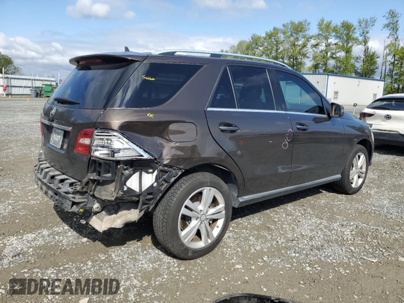 2015 Mercedes-Benz M 350 with VIN 4JGDA5JB9FA553014, listed as a Copart auction lot 55325335 with 122,313 mi miles and Salvage Title. Bid and sale history available at DreamBid. Image 3.