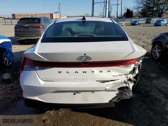 2023 Hyundai Elantra Hybrid Blue with VIN KMHLM4AJ0PU036690, listed as a Copart auction lot 47407205 with 31,894 mi miles and Salvage Title. Bid and sale history available at carsss.com. Image 6.
