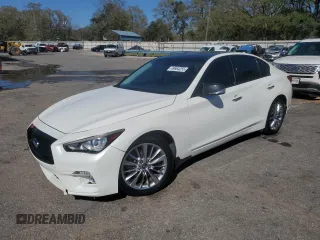 2018 Infiniti Q50 3.0t LUXE with VIN JN1EV7AP0JM363147, listed as a Copart auction lot 49664255 with 65,974 mi miles and Salvage Title. Bid and sale history available at carsss.com. Image 1.