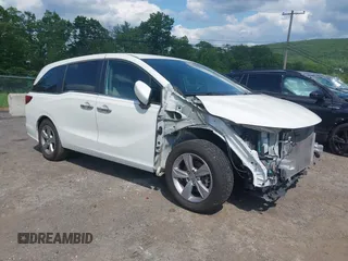 2019 Honda Odyssey EX z VIN 5FNRL6H55KB098240, wystawiony jako IAAI lot #42269224 z przebiegiem 59 328 mil mil oraz . Historia ofert i sprzedaży dostępna na DreamBid. Obrazek 1.