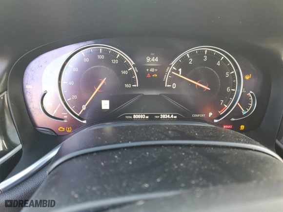 2016 BMW 7 Series 740i with VIN WBA7E2C53GG714464, listed as a Copart auction lot 80776404 with 80,693 mi miles and Salvage Title. Bid and sale history available at carsss.com. Image 9.