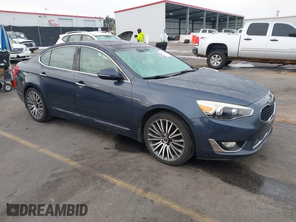 2014 Kia Cadenza Premium with VIN KNALN4D70E5122510, listed as a IAAI auction lot 41397287 with 91,130 mi miles. Bid and sale history available at carsss.com. Image 1.