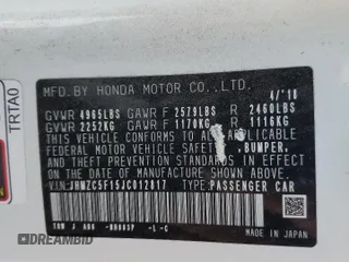 2018 Honda Clarity Plug-In Hybrid with VIN JHMZC5F15JC012817, listed as a Copart auction lot 73010304 with 158,492 mi miles and Salvage Title. Bid and sale history available at carsss.com. Image 12.