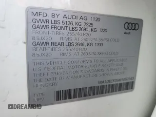 2021 Audi Q3 S line Premium with VIN WA1DECF35M1057343, listed as a Copart auction lot 49661305 with 40,580 mi miles and Salvage title. Bid and sale history available at DreamBid. Image 14.