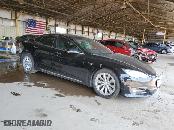 2018 Tesla Model S 75D with VIN 5YJSA1E27JF264759, listed as a Copart auction lot 59610855 with 104,375 mi miles and Salvage title. Bid and sale history available at DreamBid. Image 4.