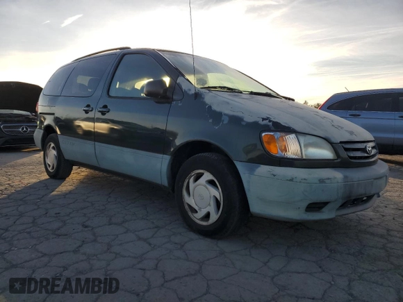 2002 Toyota Sienna LE with VIN 4T3ZF13C72U493367, listed as a Copart auction lot 46255805 with 167,425 mi miles and Salvage title. Bid and sale history available at DreamBid. Image 4.