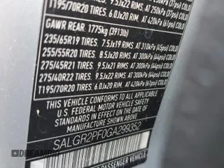 2016 Land Rover Range Rover with VIN SALGR2PF0GA299352, listed as a Copart auction lot 46695805 with 93,247 mi miles and Clean Title. Bid and sale history available at carsss.com. Image 13.