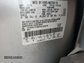 2013 Ford Explorer Limited z VIN 1FM5K7F89DGC20476, wystawiony jako Copart lot #54305445 z przebiegiem 149 716 mil mil oraz Szkoda całkowita • Salvage title. Historia ofert i sprzedaży dostępna na DreamBid. Obrazek 12.