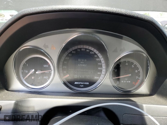 2009 Mercedes-Benz C 63 AMG with VIN WDDGF77X69F212362, listed as a Copart auction lot 61125824 with 120,402 mi miles and Salvage Title. Bid and sale history available at DreamBid. Image 9.