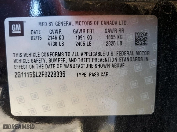 2015 Chevrolet Impala LT with VIN 2G1115SL2F9228336, listed as a Copart auction lot 86479164 with 297,484 mi miles and Clean Title. Bid and sale history available at carsss.com. Image 12.