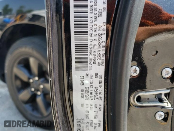 2017 Ram 1500 Express with VIN 3C6RR7KT0HG573802, listed as a Copart auction lot 65900404 with 100,654 mi miles and Salvage title. Bid and sale history available at DreamBid. Image 14.
