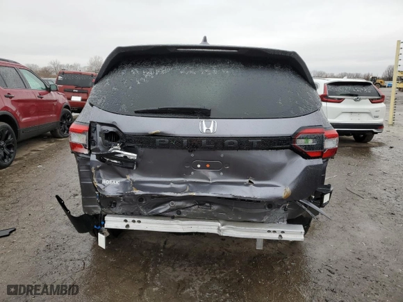2025 Honda Pilot EX-L with VIN 5FNYG1H44SB040047, listed as a Copart auction lot 43359925 with 4,896 mi miles and Salvage Title. Bid and sale history available at carsss.com. Image 6.