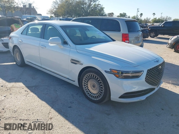 2021 Genesis G90 Premium z VIN KMTF34PA8MU089310, wystawiony jako IAAI lot #41762530 z przebiegiem Nie podano mil oraz . Historia ofert i sprzedaży dostępna na DreamBid. Obrazek 1.