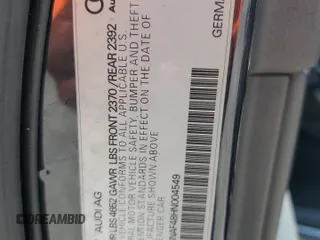 2017 Audi A4 Premium с VIN WAUGNAF48HN004549, выставлен на аукционе Copart как лот 55799925 с пробегом 131 610 миль миль и Списание • Salvage title. История ставок и продаж доступна на DreamBid. Изображение 12.