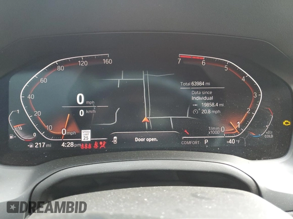2020 BMW 3 Series 330i xDrive with VIN 3MW5R7J04L8B15615, listed as a Copart auction lot 48516465 with 63,984 mi miles and Salvage Title. Bid and sale history available at DreamBid. Image 9.