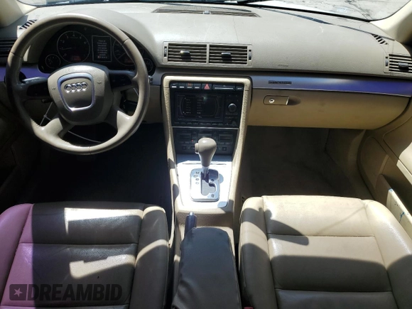 2007 Audi A4 2.0T with VIN WAUDF78E87A203390, listed as a Copart auction lot 56594595 with 122,328 mi miles and Salvage title. Bid and sale history available at DreamBid. Image 8.