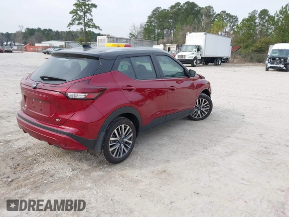 2024 Nissan Kicks SV with VIN 3N1CP5CV5RL574092, listed as a IAAI auction lot 41792156 with 9,956 mi miles. Bid and sale history available at carsss.com. Image 4.