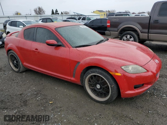 2005 Mazda RX-8 with VIN JM1FE17N050160633, listed as a Copart auction lot 43819245 with 88,404 mi miles and Clean Title. Bid and sale history available at carsss.com. Image 4.