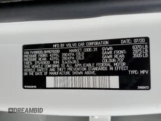 2021 Volvo XC90 Inscription Expression with VIN YV4BR00L6M1676099, listed as a Copart auction lot 47947034 with 29,128 mi miles. Bid and sale history available at carsss.com. Image 14.