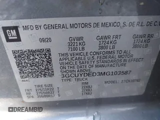 2021 Chevrolet Silverado 1500 LT z VIN 3GCUYDED3MG103587, wystawiony jako IAAI lot #41820846 z przebiegiem 101 809 mil mil oraz . Historia ofert i sprzedaży dostępna na DreamBid. Obrazek 9.
