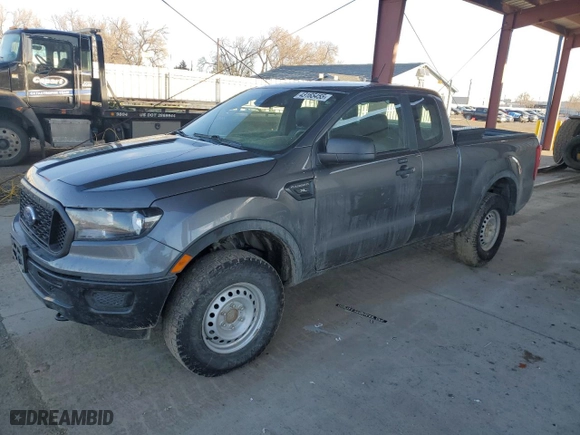 2021 Ford Ranger XL with VIN 1FTER1FH6MLD18854, listed as a Copart auction lot 43165455 with 125,089 mi miles and Salvage Title. Bid and sale history available at carsss.com. Image 1.
