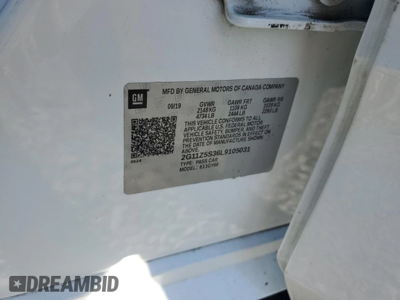 2020 Chevrolet Impala LT with VIN 2G11Z5S36L9105031, listed as a Copart auction lot 48332925 with 119,890 mi miles and Salvage Title. Bid and sale history available at DreamBid. Image 13.