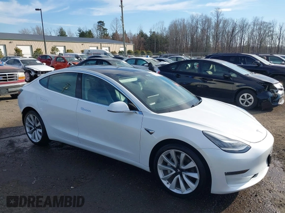 2019 Tesla Model 3 Long Range with VIN 5YJ3E1EB7KF442390, listed as a IAAI auction lot 41700122 with 65,539 mi miles. Bid and sale history available at carsss.com. Image 1.