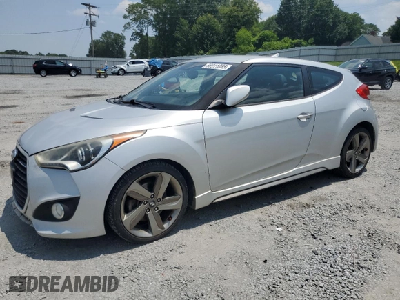 2014 Hyundai Veloster Turbo with VIN KMHTC6AE4EU182833, listed as a Copart auction lot 58911035 with 162,752 mi miles and Salvage title. Bid and sale history available at DreamBid. Image 1.