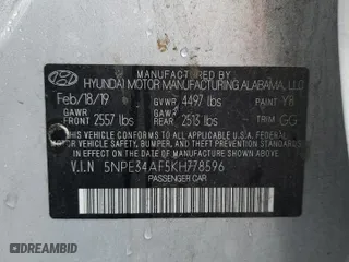 2019 Hyundai Sonata SEL with VIN 5NPE34AF5KH778596, listed as a Copart auction lot 45668395 with 103,333 mi miles and Salvage Title. Bid and sale history available at carsss.com. Image 13.
